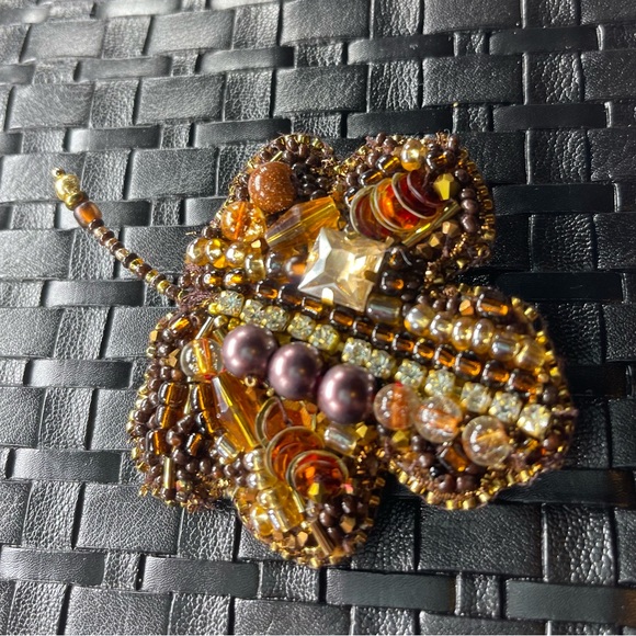 brooch autumn leaf handmade women’s - Picture 3 of 5